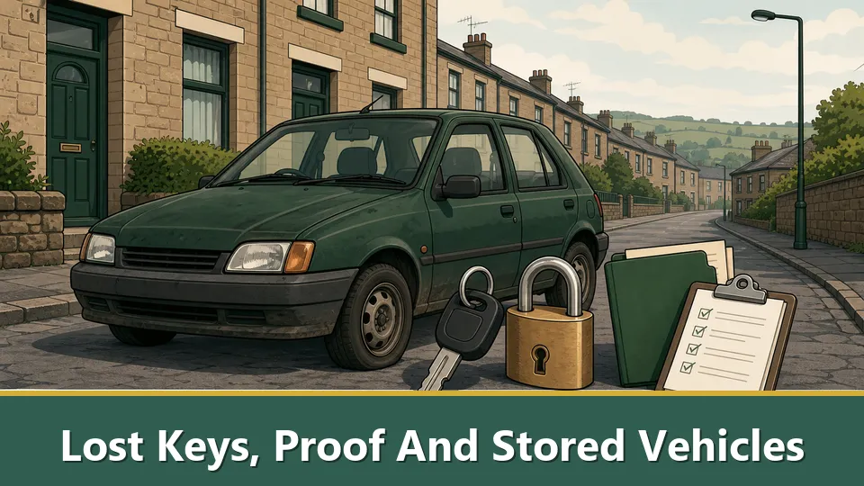 Lost Keys, Proof And Stored Vehicles